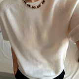 Small  Tiger Eye & Pearl Beaded Necklace