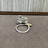 Chinese-Style 925 Silver Camellia Flower Open Ring