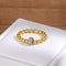 Cubic Zirconia Pavé Barrel Link Band Ring - close-up detail | Floysun