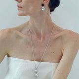 Oval Holz- & Glas-Ohrringe | Asymmetrische Statement-Ohrringe