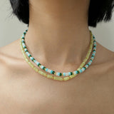 Gradient Teal Beaded Necklace
