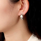Sculptural Oval Dome C-Hoop Earrings