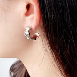 Sculptural Oval Dome C-Hoop Earrings