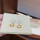 Cubic Zirconia Bezel Huggie Hoop Earrings