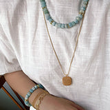 Irregular Raw Aquamarine Stackable Bracelet