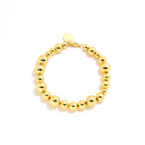 Large and Small Metal Beads Bracelet - Gold