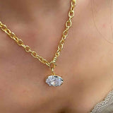 8ct Oversized Oval Solitaire Pendant Only - floysun