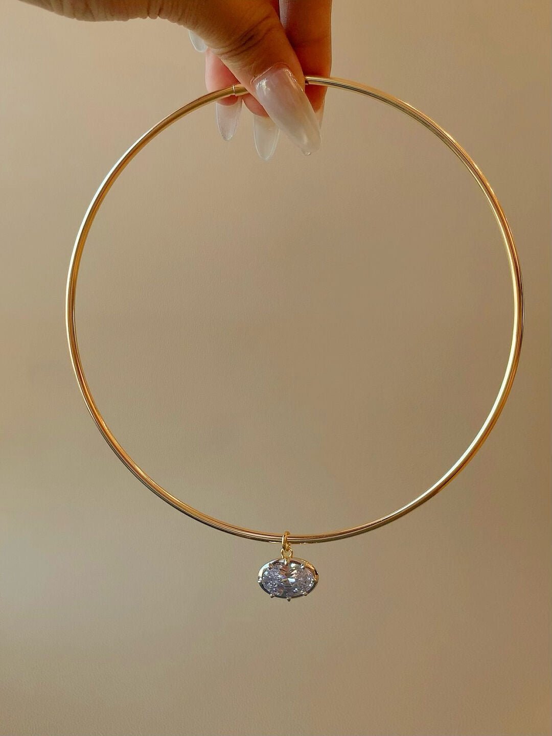 8ct Oversized Oval Solitaire Pendant - floysun