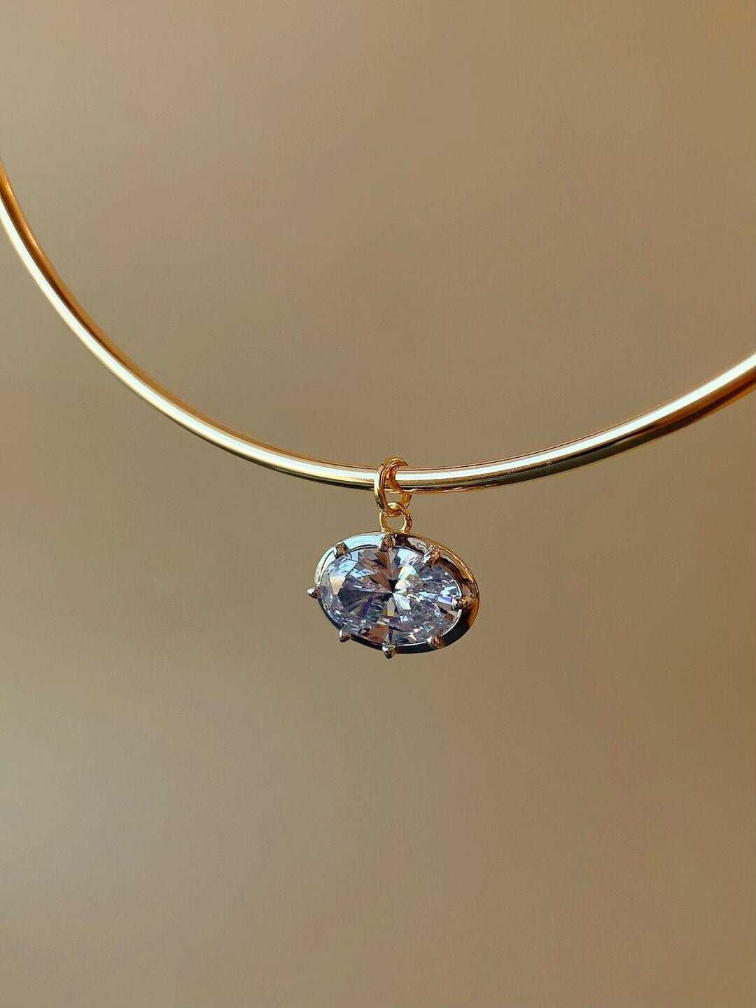 8ct Oversized Oval Solitaire Pendant - floysun