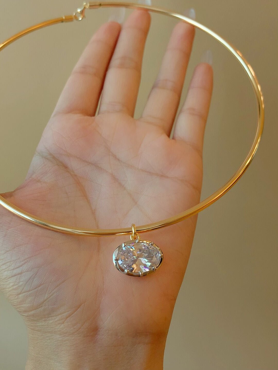 8ct Oversized Oval Solitaire Pendant - floysun