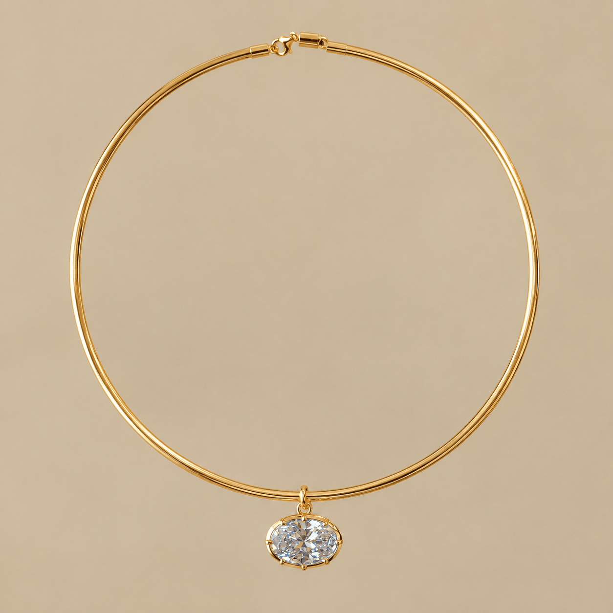 8ct Oversized Oval Solitaire Pendant - floysun