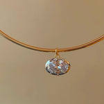 8ct Oversized Oval Solitaire Pendant - floysun