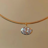 8ct Oversized Oval Solitaire Pendant - floysun