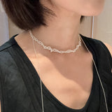 Multi-Wear Hollow Lace Adjustable Pull-Tie Choker Necklace
