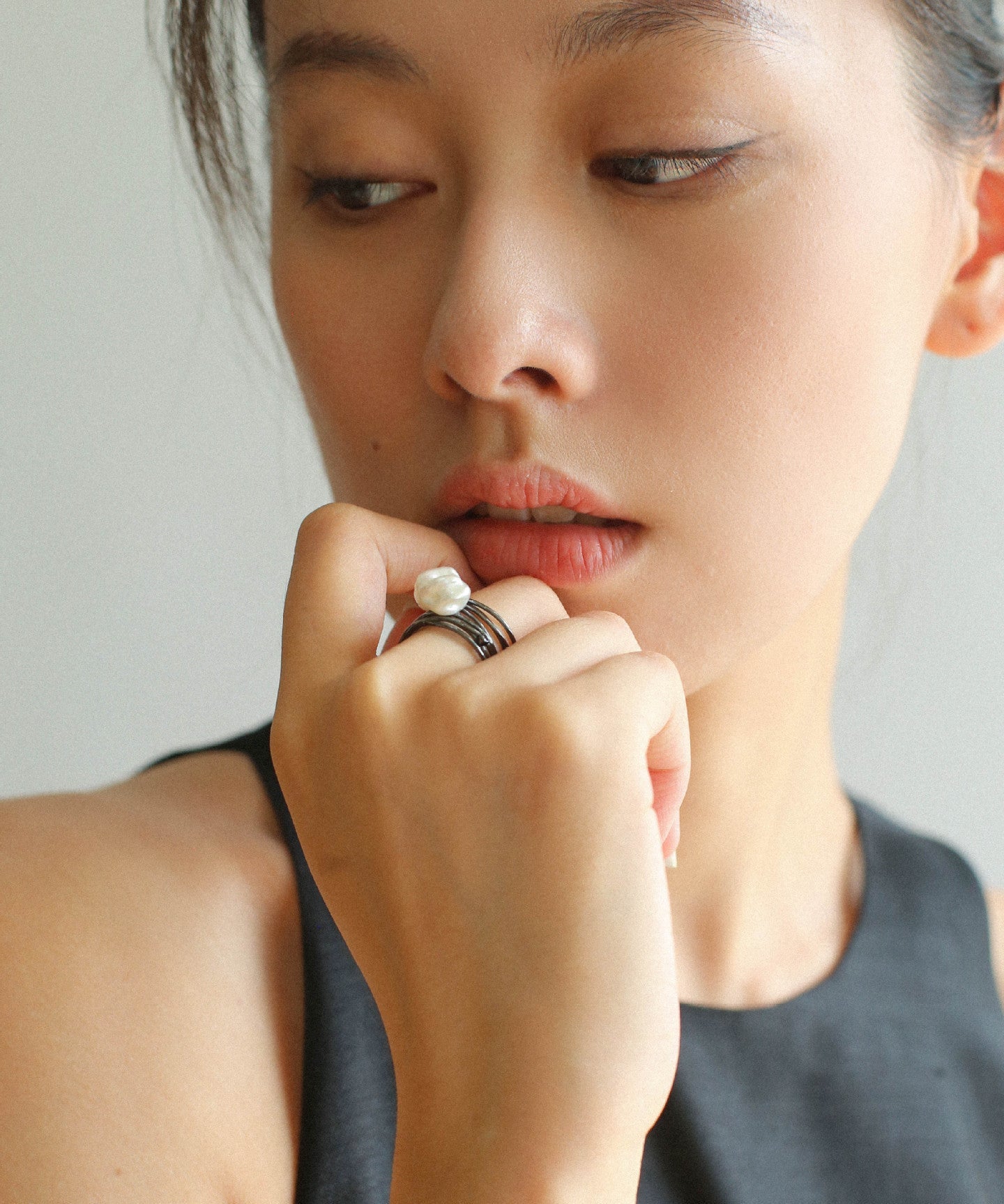 925 Silver Baroque Freshwater Pearl Multi - Layer Ring - floysun