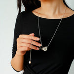 925 Silver Baroque Y Long Necklace - floysun