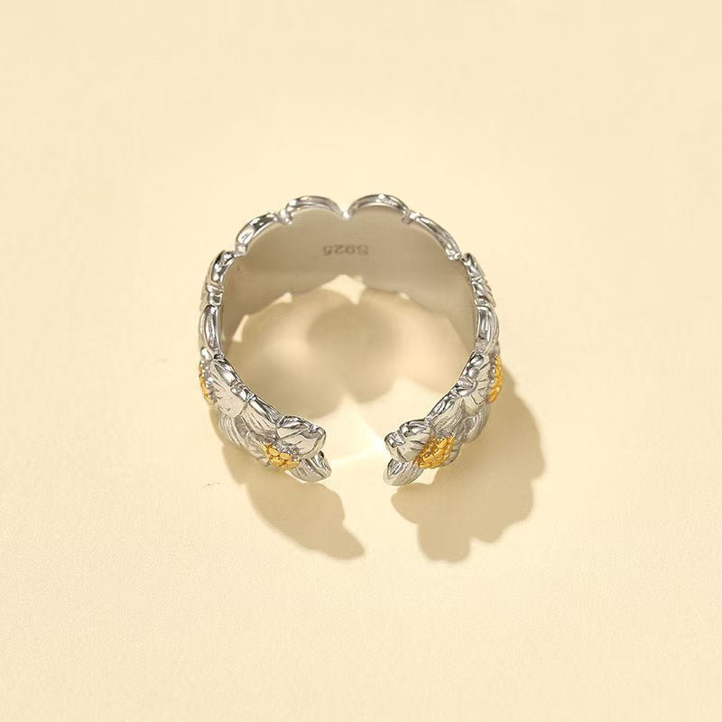 925 Silver Dogwood Flower Ring - floysun