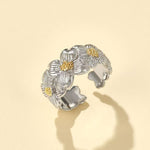 925 Silver Dogwood Flower Ring - floysun
