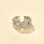 925 Silver Dogwood Flower Ring - floysun