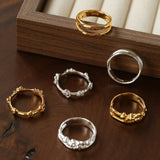 925 Silver Double Flower Ring Stacking Rings - floysun