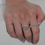 925 Silver Double Flower Ring Stacking Rings - floysun