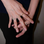 925 Silver Double Flower Ring Stacking Rings - floysun