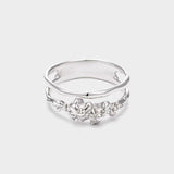 925 Silver Double Flower Ring Stacking Rings - floysun
