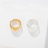 925 Silver Double Flower Ring Stacking Rings - floysun