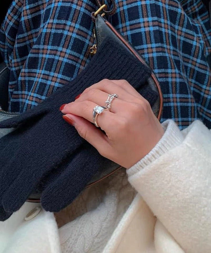 925 Silver Double Flower Ring - floysun