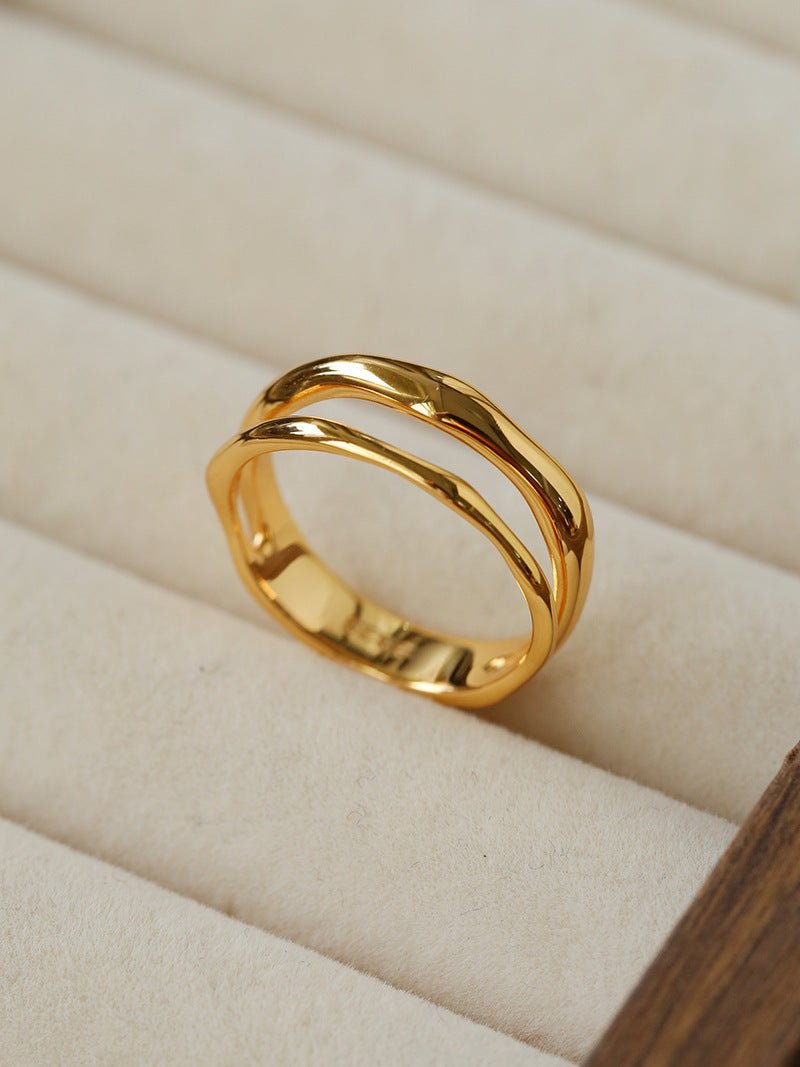 925 Silver Double Line Ring - floysun