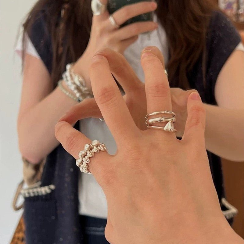 925 Silver Double Line Ring - floysun
