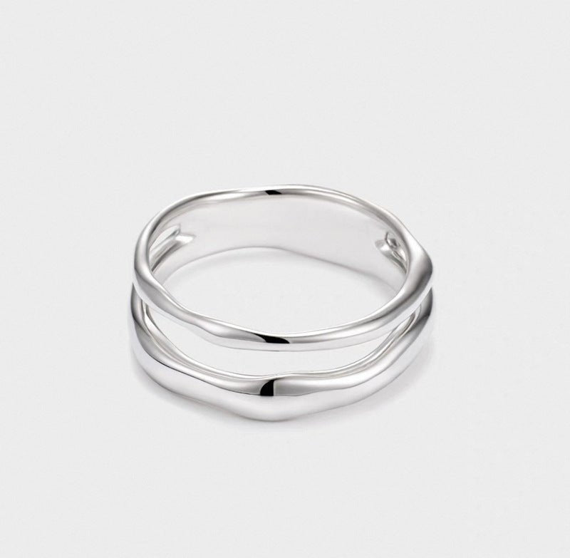 925 Silver Double Line Ring - floysun