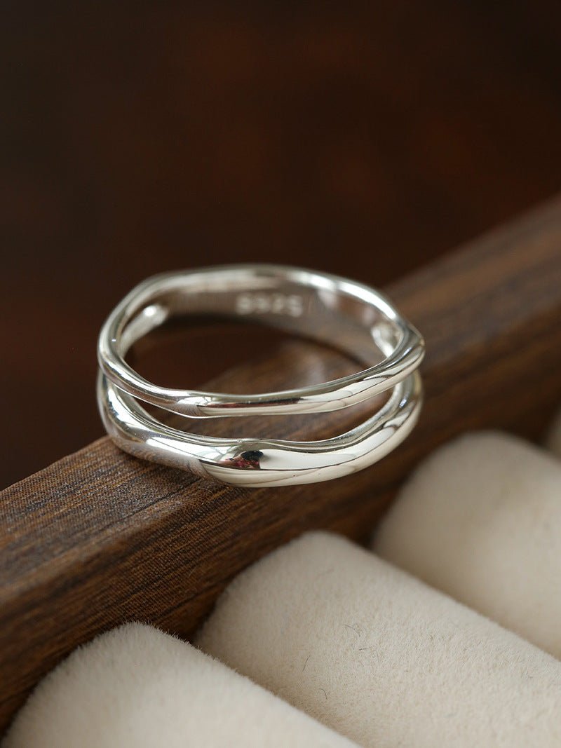 925 Silver Double Line Ring - floysun