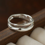 925 Silver Double Line Ring - floysun