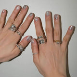 925 Silver Double Line Ring - floysun