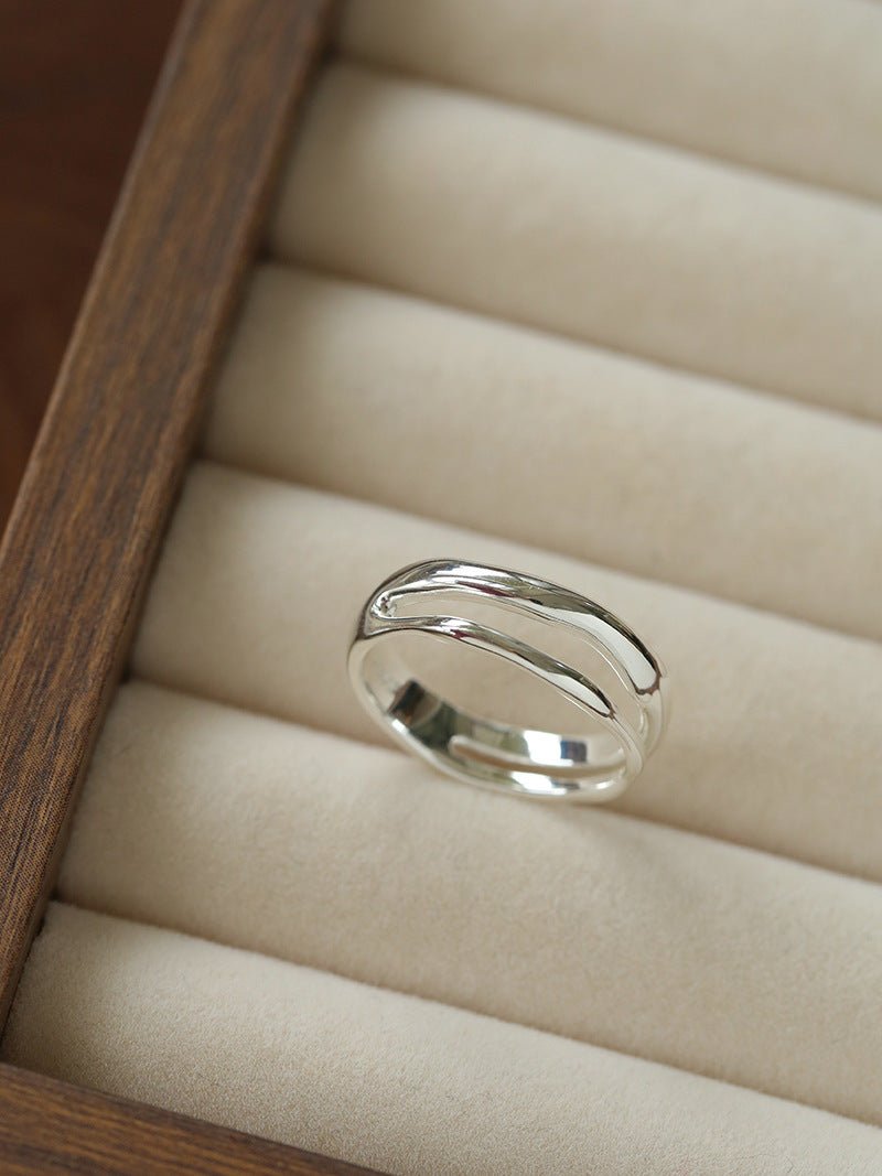 925 Silver Double Line Ring - floysun
