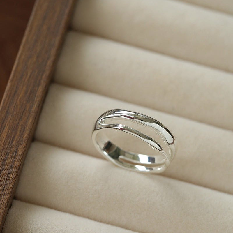925 Silver Double Line Ring - floysun
