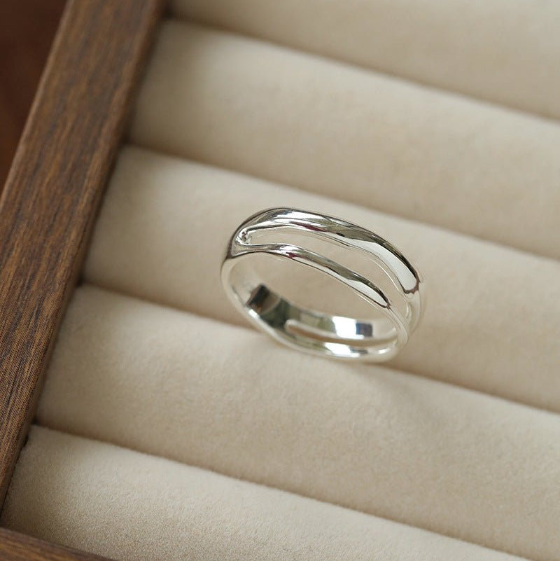 925 Silver Double Line Ring - floysun