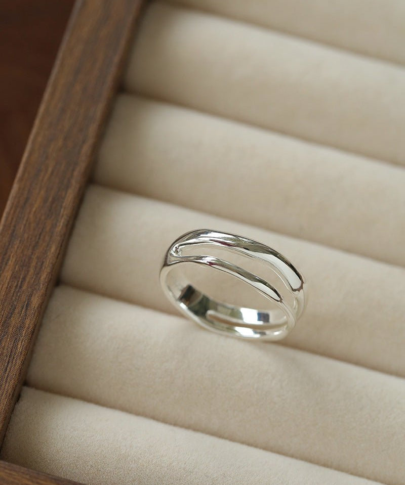 925 Silver Double Line Ring - floysun