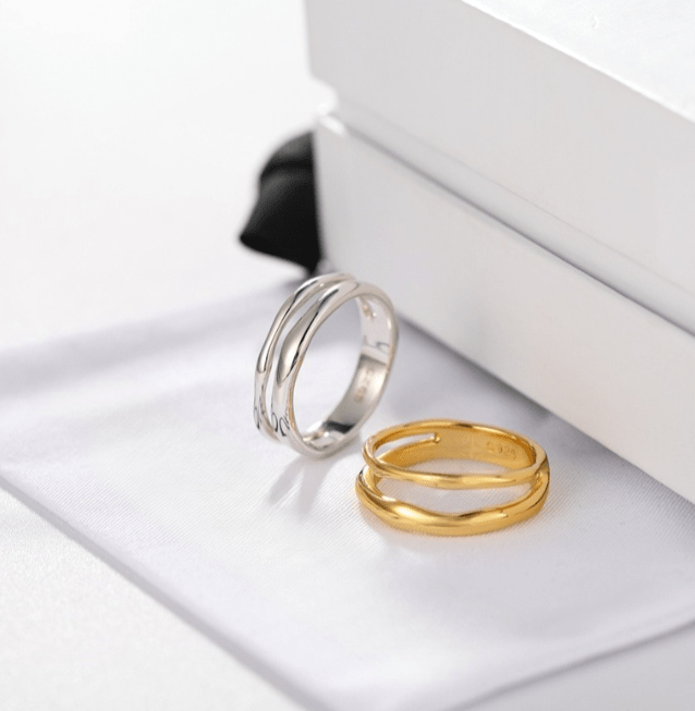 925 Silver Double Line Ring - floysun