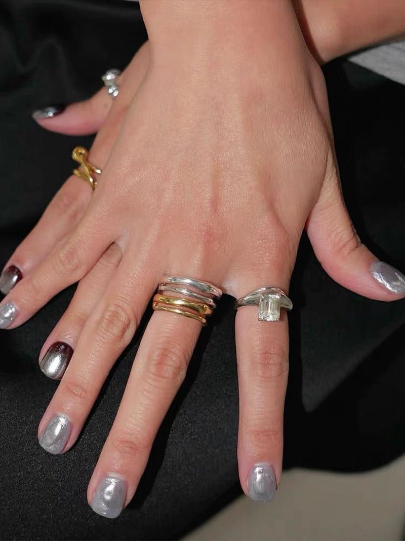 925 Silver Double Line Ring - floysun