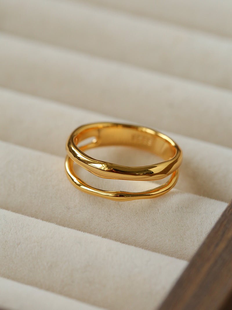 925 Silver Double Line Ring - floysun