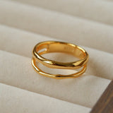 925 Silver Double Line Ring - floysun