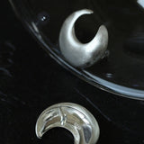 925 Silver Frosted Moon Bud Simple Stud Earrings - floysun