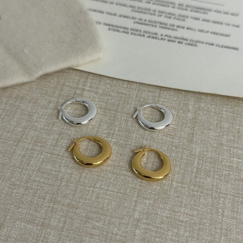 925 Silver Gold Hoop Earrings - floysun