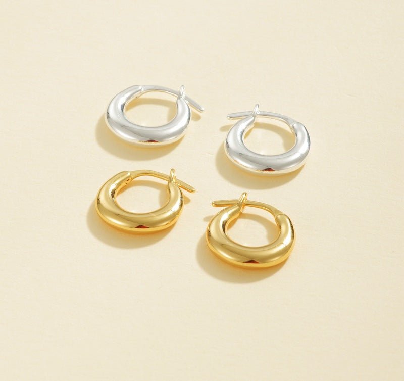 925 Silver Gold Hoop Earrings - floysun