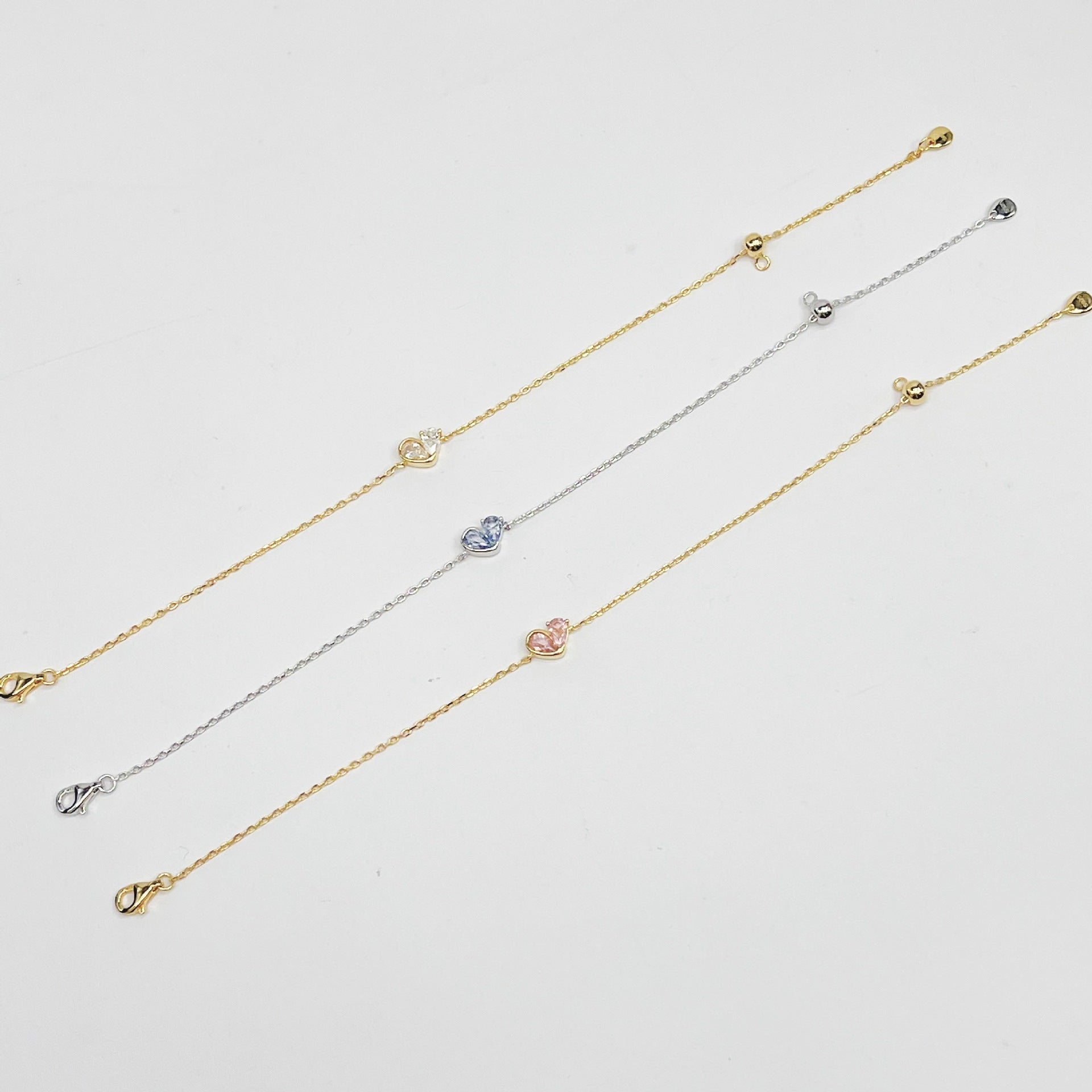 925 Silver Heart Drop Bracelet - floysun