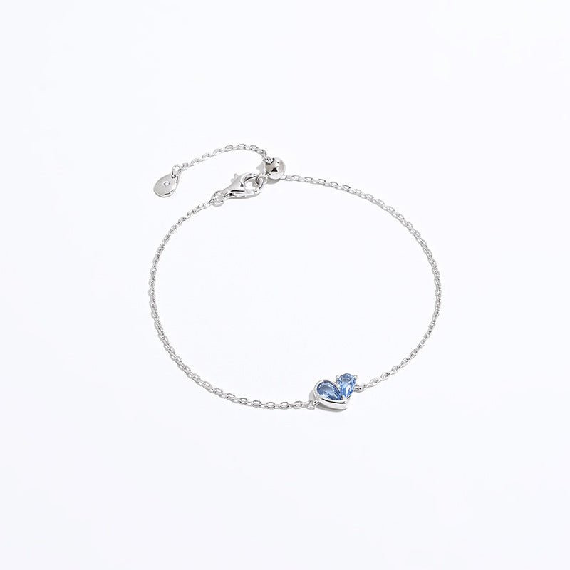 925 Silver Heart Drop Bracelet - floysun