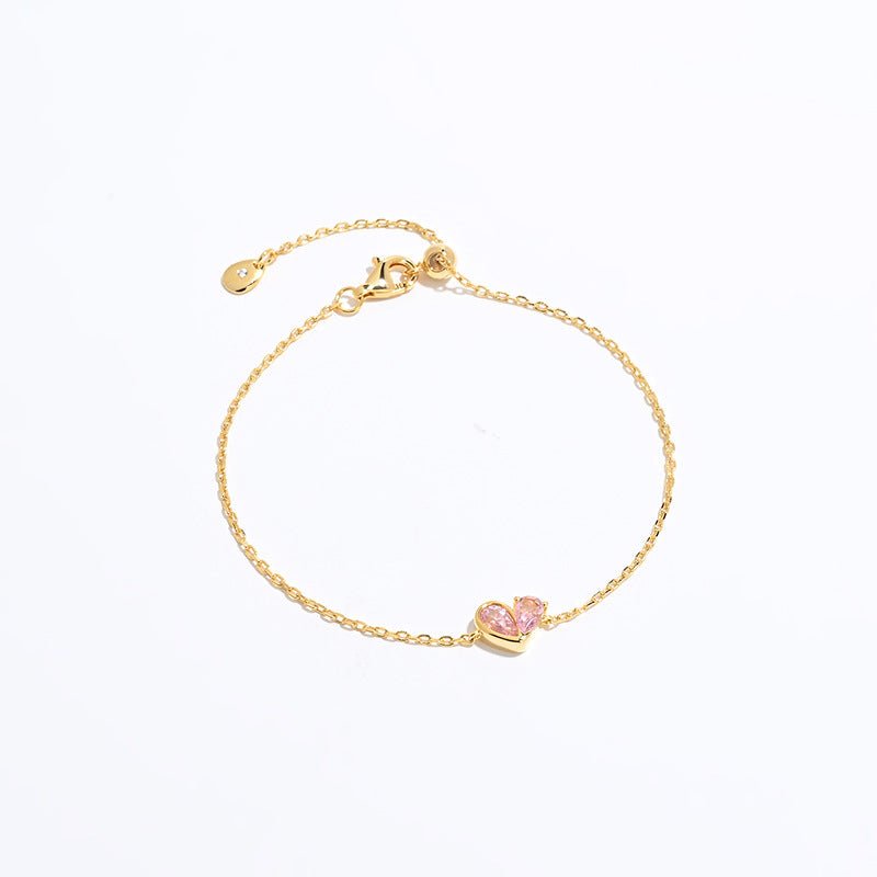 925 Silver Heart Drop Bracelet - floysun
