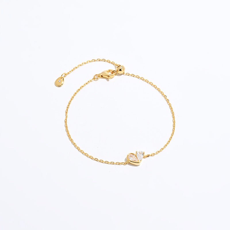 925 Silver Heart Drop Bracelet - floysun